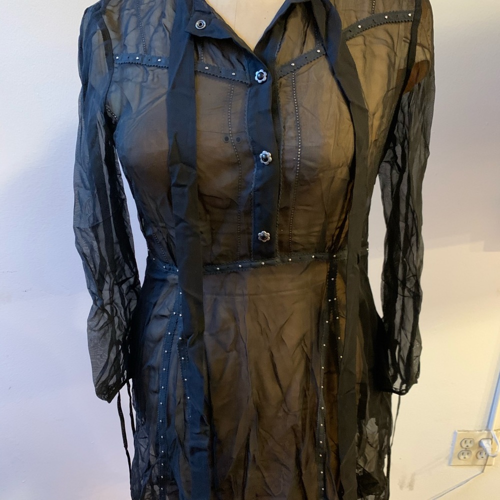 Coach stunning sheer dress with grommet detailing